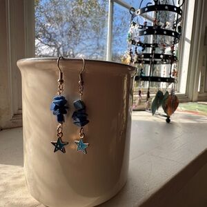 Lapis Star Dangle Earrings